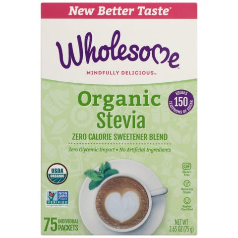Wholesome, Sweetener Stevia 75Pk Org, 2.65 Oz(Case Of 6) Wholesome