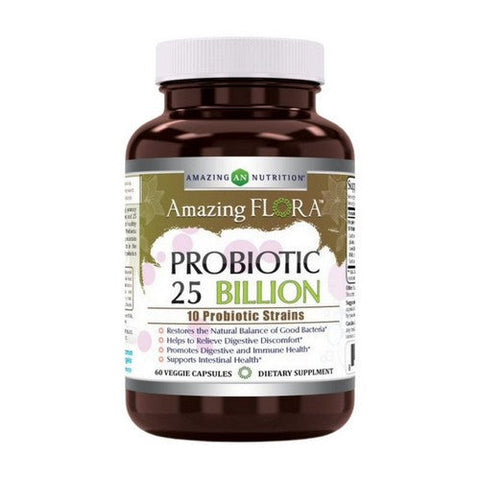 Amazing Nutrition, Omega Amazing Flora Probiotic 10 Strains, 25 Billion, 60 Veg Caps Amazing Nutrition
