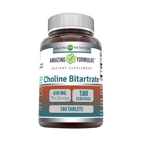 Amazing Nutrition, Amazing Formulas Choline Bitartrate, 650 Mg, 180 Tabs Amazing Nutrition