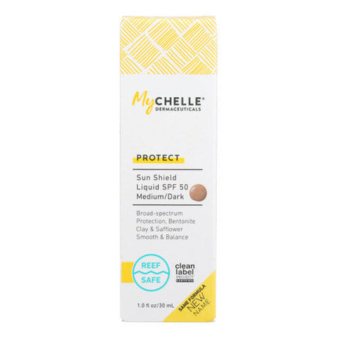 MyChelle Dermaceuticals, Sun Shield Liquid SPF 50 Medium/Dark, 1.2 Oz MyChelle Dermaceuticals