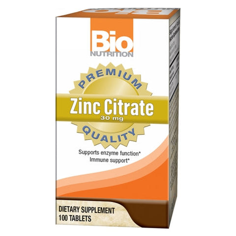 Bio Nutrition Inc, Zinc Citrate, 30mg, 100 Tab Bio Nutrition Inc