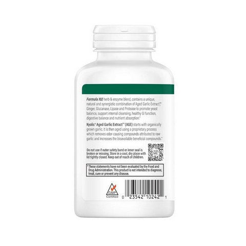 Kyolic, Aged Garlic Extract Cleanse And Digestion Formula 102, 200 Veg caps Kyolic