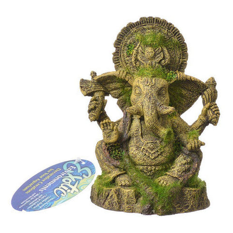 Blue Ribbon Pet Products, Exotic Environments Ganesha Statue with Moss Aquarium Ornament, 4.75"L x 4"W x 6.25"H Blue Ribbon Pet Products