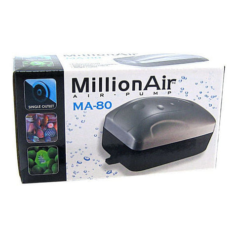 Via Aqua, Million Air Pump, MA80 - 1 Air Outlet (10 Gallon Tank) Via Aqua