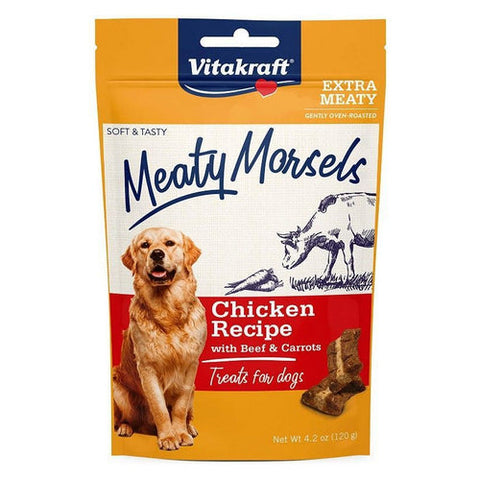 Vitakraft, Meaty Morsels Mini Chicken Recipe with Beef and Carrots Dog Treat, 4.2 oz Vitakraft