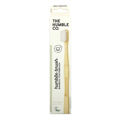 The Humble Co, Sensitive Adult Bamboo Toothbrush White, 1 Count The Humble Co