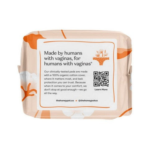 The Honey Pot, Cotton Comfort Pads Overnight, 12 Count