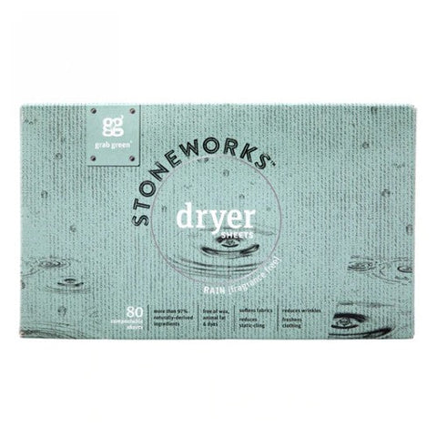 Grab Green, Stoneworks Dryer Sheets Rain, 80 Count Grab Green