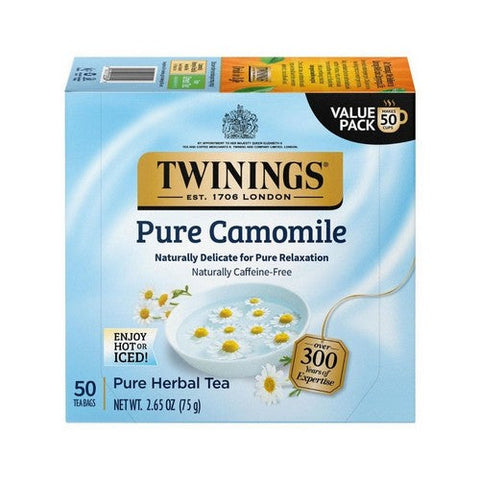 Twinings Tea, Herbal Tea Pure Chamomile Caffeine Free, 50 Bags (Case of 6) Twinings Tea