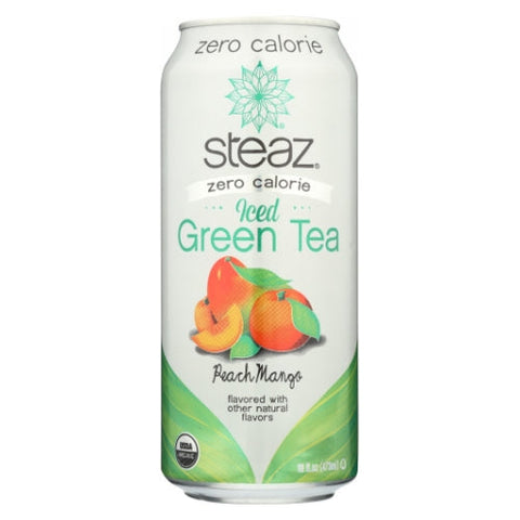 Steaz, Organic Zero Calorie Peach Mango Green Tea, 16 Oz (Case of 12) Steaz