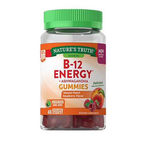 Vitamin B-12 Energy Natural Peach Raspberry 48 Gummmies by Nature's Truth