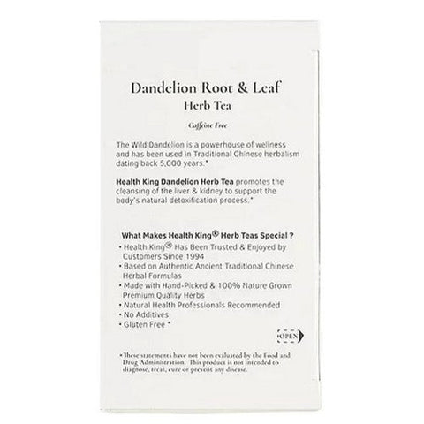 Health King, Dandelion Root And Leaf Herb Tea, 20 Bags