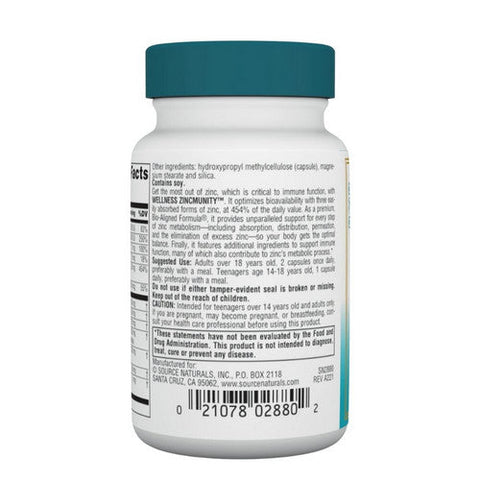 Source Naturals, Wellness ZincMunity, 30 Veg Caps Source Naturals