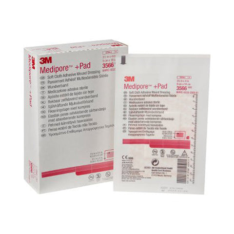 3M, 3M Medipore +Pad Soft Cloth Dressings 3Â½ x 4 Inch, Box Of 25 3M