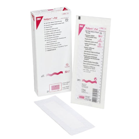 3M, 3M Medipore + Pad Soft Cloth Adhesive Dressing 3Â½ x 10 Inch, Box Of 25 3M
