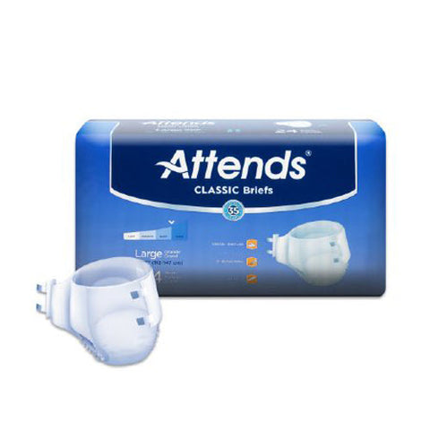 Attends, Classic Adult Heavy-Absorbent Incontinence Brief Large White, Count of 1 Attends