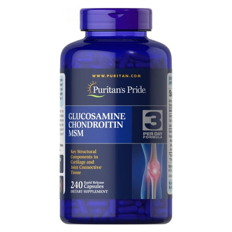 Puritan's Pride, Double Strength Glucosamine Chondroitin & MSM Joint Soother, 240 Capsules Puritan's Pride