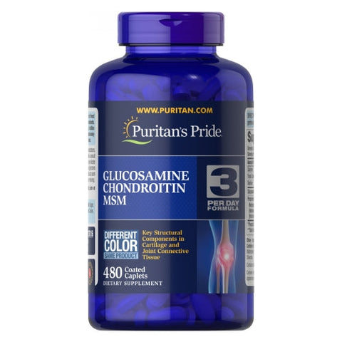 Puritan's Pride, Double Strength Glucosamine Chondroitin & MSM Joint Soother, 480 Caplets Puritan's Pride