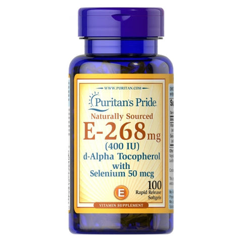 Puritan's Pride, Vitamin E-with Selenium 400 IU Natural, 100 Softgels Puritan's Pride