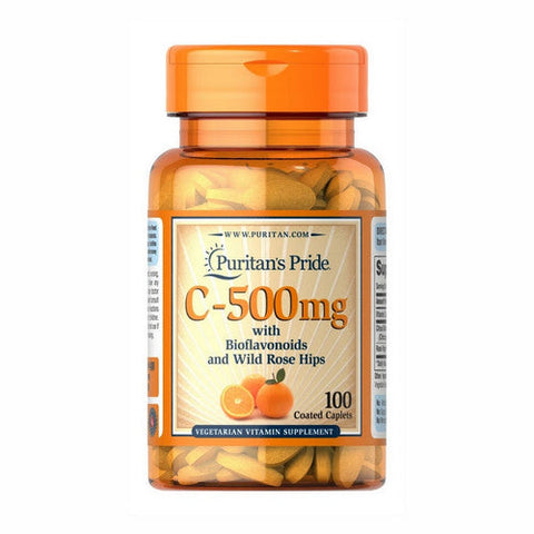 Puritan's Pride, Vitamin C with Bioflavonoids & Rose Hips, 500 mg, 100 Caplets Puritan's Pride