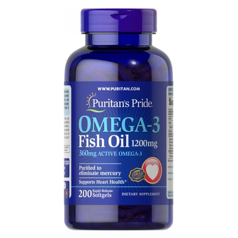 Omega-3 Fish Oil 200 Softgels by Puritan's Pride