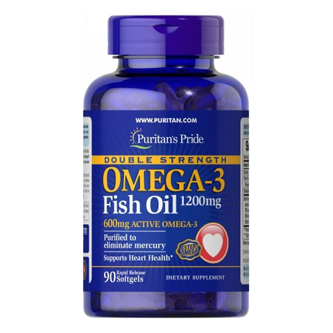 Double Strength Omega-3 Fish Oil 90 Softgels by Puritan's Pride