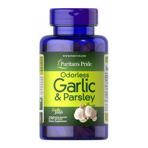 Puritan's Pride, Odorless Garlic & Parsley, 100 mg, 250 Rapid Release Softgels Puritan's Pride