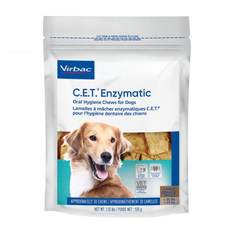 Virbac, C.E.T. Enzymatic Oral Hygiene Chews for Dogs Large, 30 Soft Chews Virbac