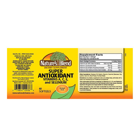 Nature's Blend, Antioxidant Super With Vitamins A/C/E, 60 Softgels Nature's Blend