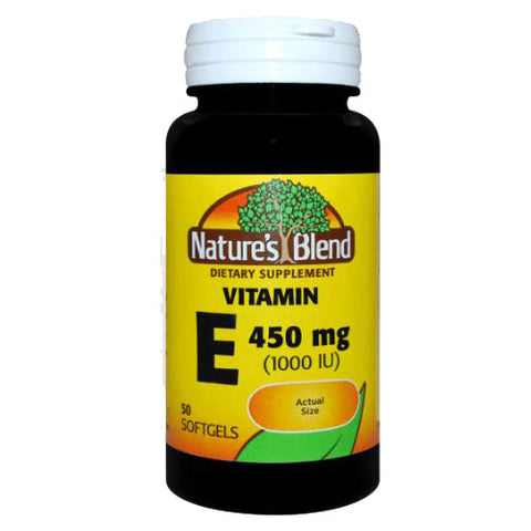 Nature's Blend, Vitamin E, 450mg (1000IU), 50 Softgels Nature's Blend
