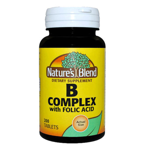 Nature's Blend, Vitamin B Complex With Folic Acid, 200 Tabs Nature's Blend