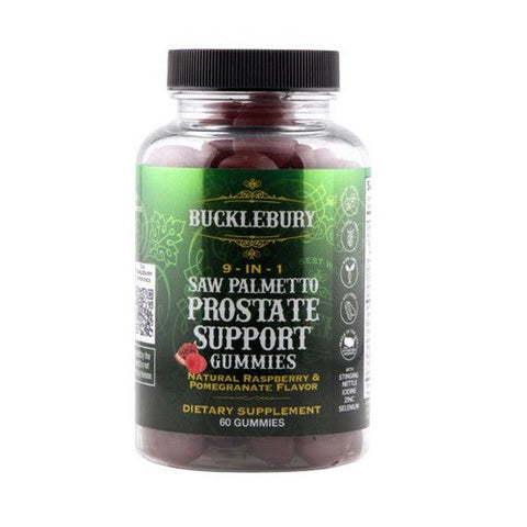 Bucklebury, 9-In1 Saw Palmetto Prostate Support Gummies Natural Raspberry And Pomegranate, 60 Count Bucklebury