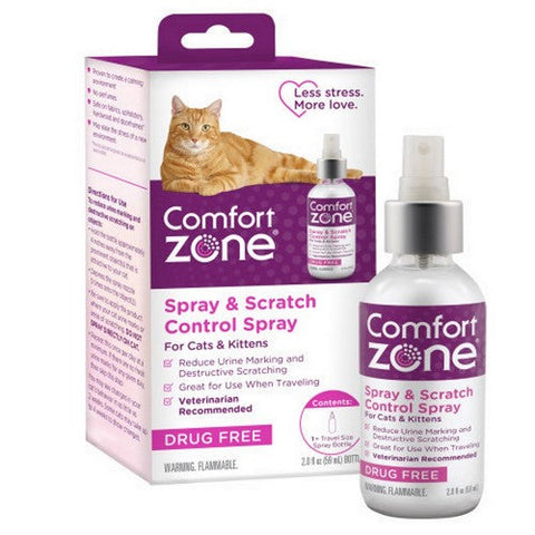 Comfort Zone, Comfort Zone Comfort Zone Scratch Deterrent and Cat Calming Spray, 2 ounces-59.2 mL, 1 Each/2 Oz Comfort Zone