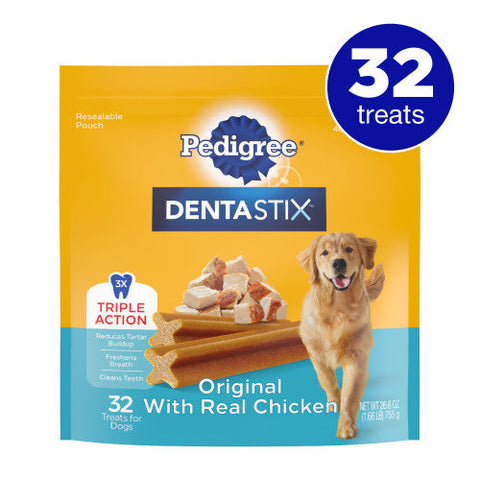 Pedigree, Pedigree DENTASTIX Dog Dental Treat, Original w/Real Chicken, 1 Each/32 Count Pedigree