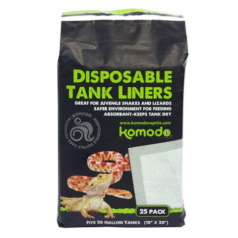 Repti-Pads Disposable Tank Liner White 10 Inch X 20 Inch 25 Pack by Komodo