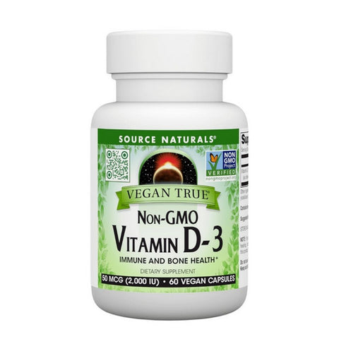Vegan True Non-GMO Vitamin D-3 60 VegCaps by Source Naturals