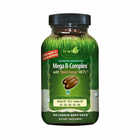 Irwin Naturals, Mega B-Complex With Quick Energy Mct'S, 60 Softgels Irwin Naturals