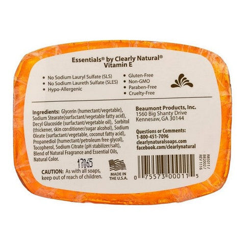 Clearly Natural, Essentials Glycerin Bar Soap Vitamin E, 4 Oz Clearly Natural