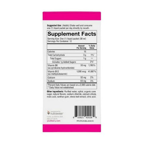 Youtheory, Vitamin B12 And B6 Liquid On The Go Raspberry, 12 Oz Youtheory