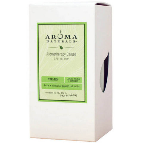 Aroma Naturals, Verbena Lime Green Pillar 2, 1 Candle Aroma Naturals