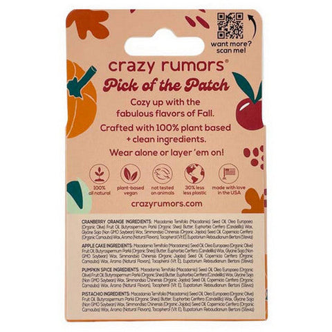 Crazy Rumors, Harvest Mix Lip Balms, 4 Count Crazy Rumors