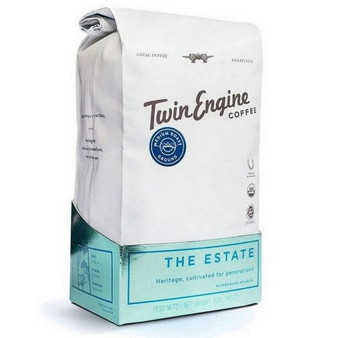 Twin Engine Coffee, Organic Estate Medium Coffee, 14 Oz Twin Engine Coffee