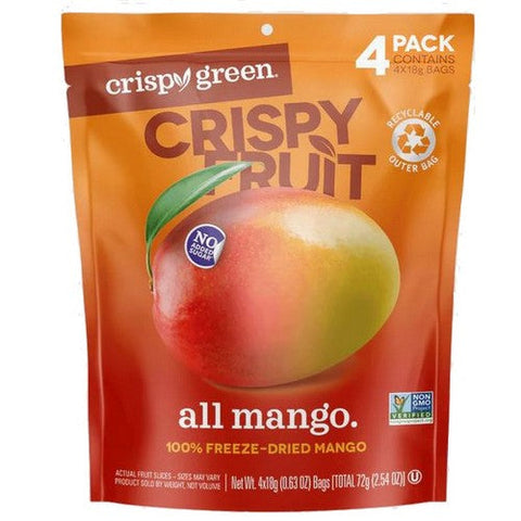 Crispy Green, Mango Freeze Dried Fruit, 0.63 Oz / 4 Pack Crispy Green