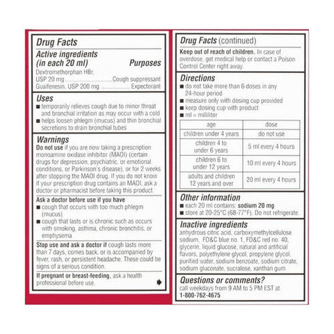 Robitussin, Children'S Cough & Chest Congestion Dm Liquid Grape, 4 Oz Robitussin