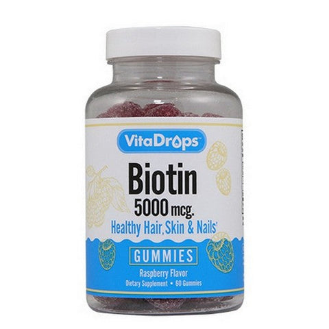Vitadrops, VitaDrops Biotin, 5000 Mcg, 60 Gummies Vitadrops