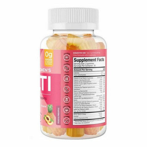 SUKU Vitamins, The Complete Women's Multi Gummy Vitamin Peach And Pineapple, 60 Gummies SUKU Vitamins