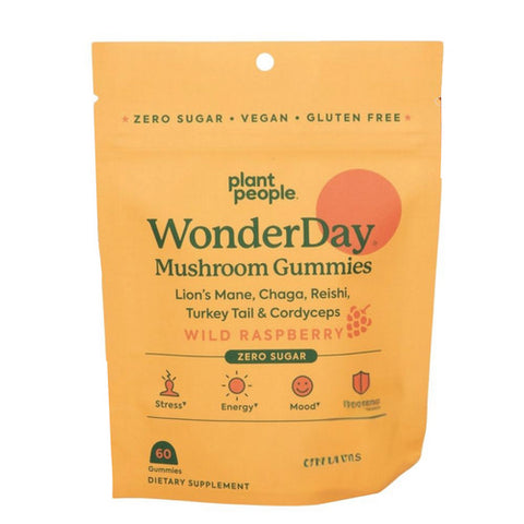 Plant People, WonderDay Mushroom Gummies Wild Raspberry, 60 Gummies Plant People