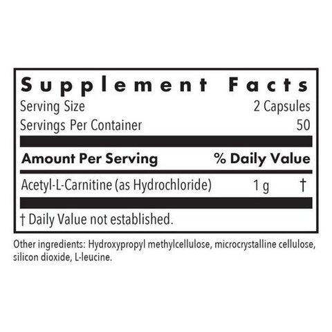 Nutricology/ Allergy Research Group, Acetyl-L-Carnitine, 500 Mg, 100 Veg Caps