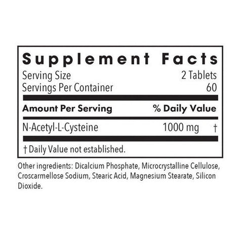 Nutricology/ Allergy Research Group, NAC N-Acetyl-L-Cysteine, 120 Tabs
