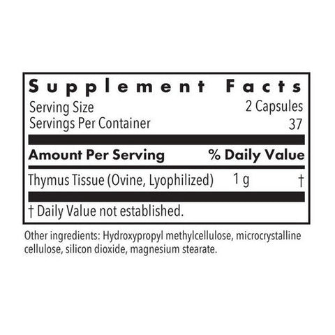 Nutricology/ Allergy Research Group, Thymus Natural Glandular, 75 Veg Caps